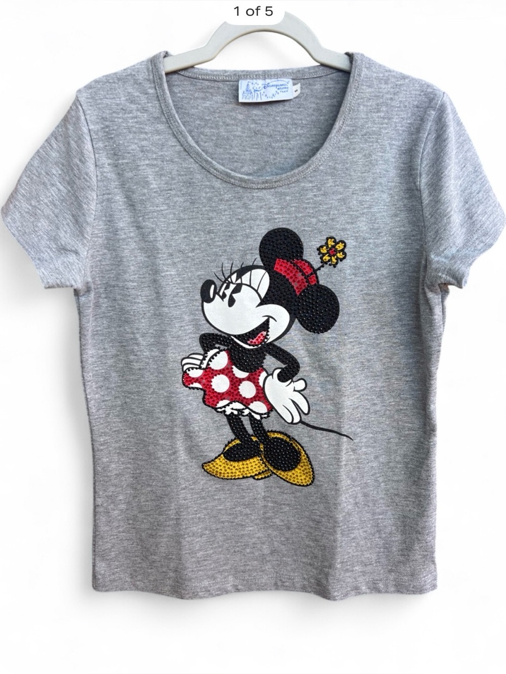 Disneyland Paris Minnie Mouse Rhinestone Tee Girls S